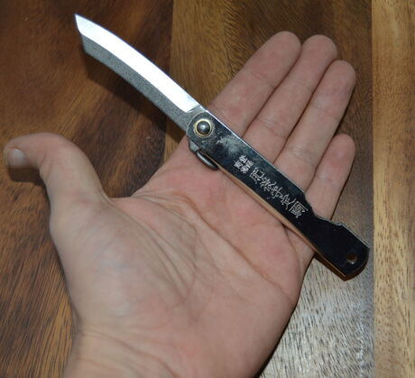 Folding Pocket Knife Higonokami Zenkou Blade 6cm Sylver by Nagao Kanekoma