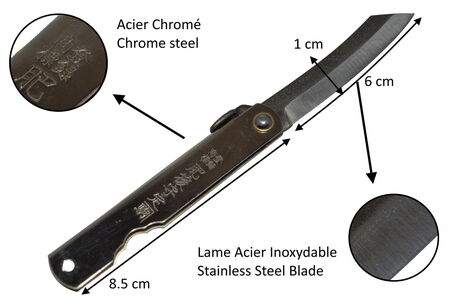 Folding Pocket Knife Higonokami Zenkou Blade 6cm Sylver by Nagao Kanekoma