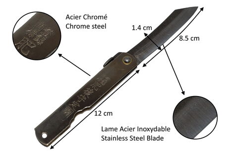 Folding Pocket Knife Higonokami Zenkou large Sylver by Nagao Kanekoma