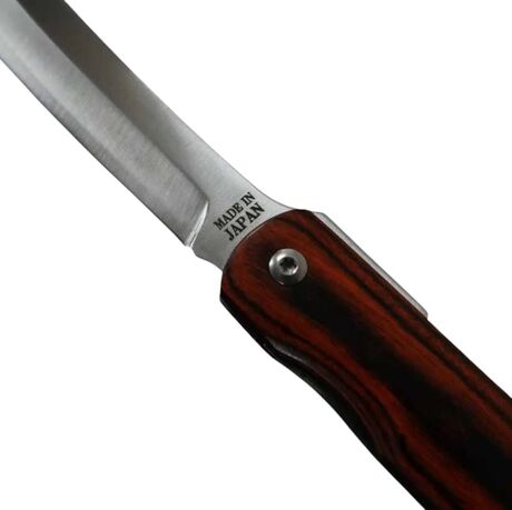 Couteau de Poche Pliant Higonokami Liner lock Lame VG-10 Manche Bois Stratifié Acajou