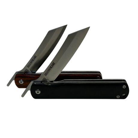 Couteau de Poche Pliant Higonokami Liner lock Lame VG-10 Manche Bois Stratifié Acajou