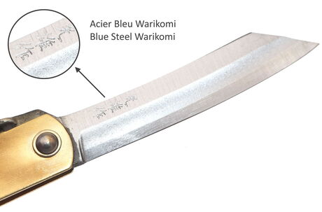 Couteau de Poche Pliant Higonokami Aogami Warikomi Lame 7cm Nagao Kanekoma