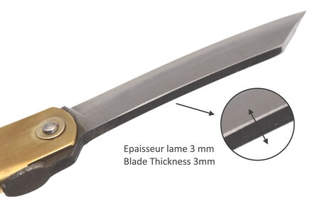 Couteau de Poche Pliant Higonokami Aogami Warikomi Lame 7cm Nagao Kanekoma