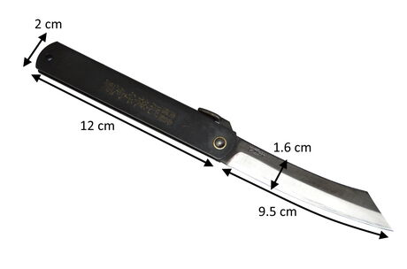 Folding Pocket Knife Higonokami SK Blade 9.5cm Black by Nagao Kanekoma