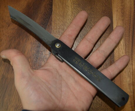 Folding Pocket Knife Higonokami SK Blade 9.5cm Black by Nagao Kanekoma