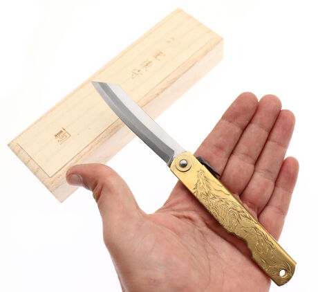 Folding Pocket Knife Higonokami Holy Beasts Qilin by Nagao Kanekoma
