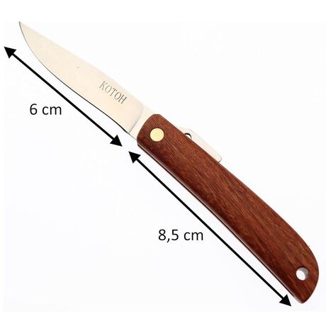 Couteau de Poche Pliant MR KOTOH Acier D2 Manche Bois Rouge