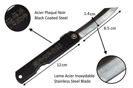 Couteau de Poche Pliant Higonokami Zenkou Large Black Nagao Kanekoma