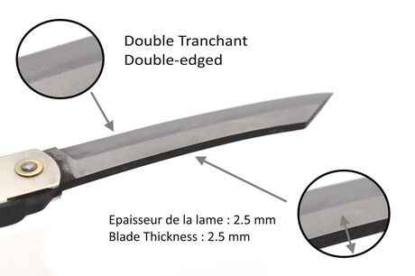 Couteau de Poche Pliant Higonokami Lame SK 9.5cm Argent Nagao Kanekoma