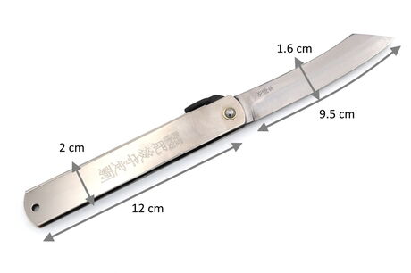Couteau de Poche Pliant Higonokami Lame SK 9.5cm Argent Nagao Kanekoma