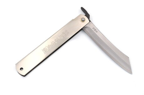 Couteau de Poche Pliant Higonokami Lame SK 9.5cm Argent Nagao Kanekoma