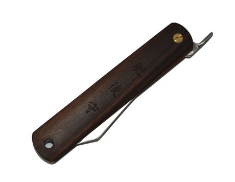 Couteau de Poche Pliant Artisanal Japonais Higonokami Manche Bois Ebène Lame VG-10 Fait Main au Japon par Nagao Kanekoma