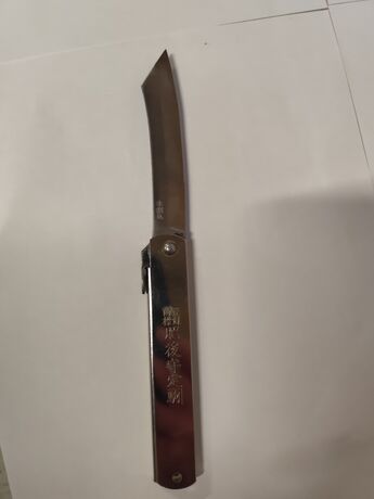 Couteau de Poche Pliant Higonokami Lame SK 9.5cm Argent Nagao Kanekoma