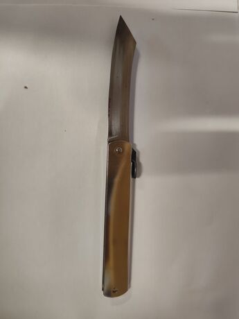 Couteau de Poche Pliant Higonokami Lame SK 9.5cm Argent Nagao Kanekoma