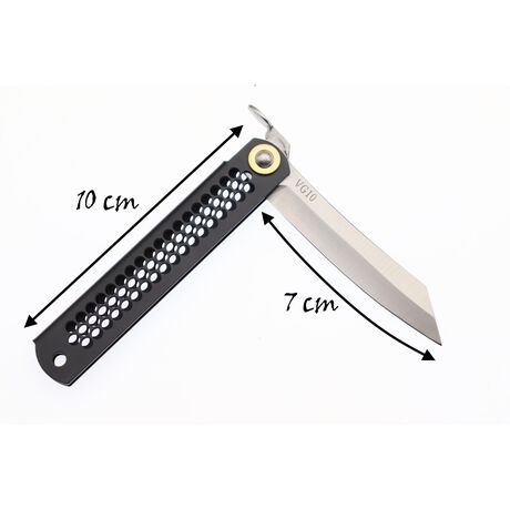 Couteau de Poche Pliant Higonokami Olympic Lame VG-10 Manche Noir Nagao Kanekoma