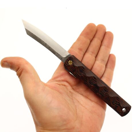Couteau de Poche Pliant Higonokami Wave Black Bombay Lame VG-10 Damassé Nagao Kanekoma