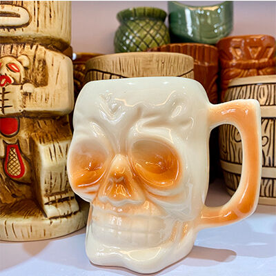 Ceramic Skull with Handle Tiki Mug 35cl