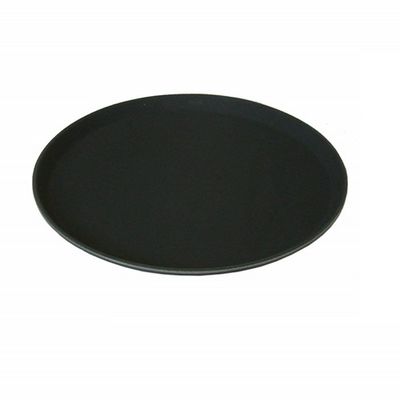 Plateau Rond Antidérapant Genware Gengrip - Noir, Diamètre 28 Cm, Doublure Caoutchouc Collée