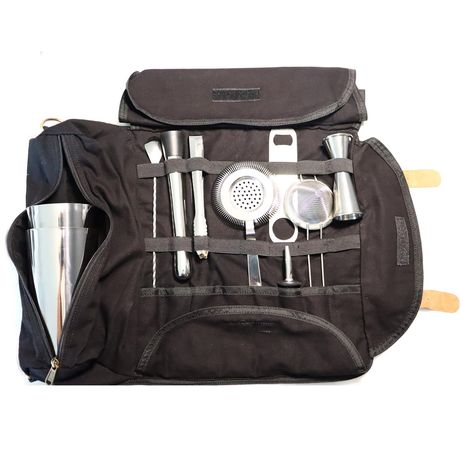 Sacoche Barman Canvas Noir - Materiel Inox