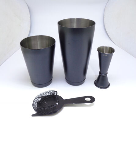 Black Matt Bar Set - 4 Pieces