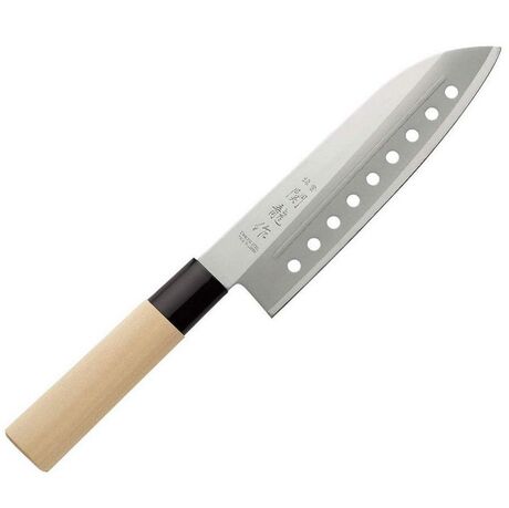 Sekiryu Japanese Knife Santoku with Holes 16.5cm SR110