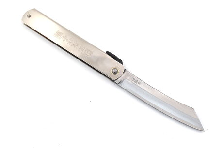 Couteau de Poche Pliant Higonokami Lame SK 9.5cm Argent Nagao Kanekoma