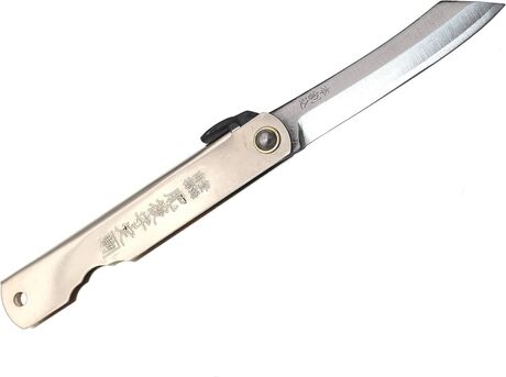 Couteau de Poche Pliant Higonokami Lame SK 6cm Argent Nagao Kanekoma