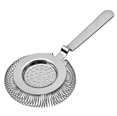 Professional Fine Mesh Cocktail Strainer - 18/8 Stainless Steel Cone Shaped Bar Strainer With Hook, Silver