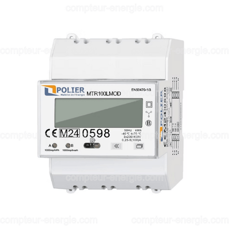 Compteur électrique triphasé MID Connect. Direct 100A - Modbus