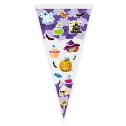 100 cônes transparents imprimés HALLOWEEN