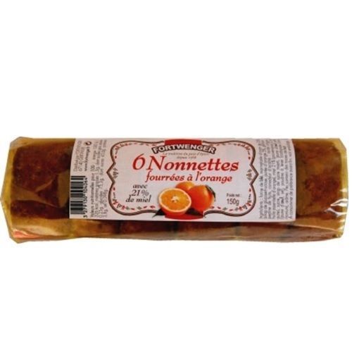Fortwenger Paquet de 6 Nonnettes au miel fourrées à l'orange 150g