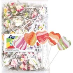 Sachet de 100 sucettes Cœur RAINBOW LOLLIPOPS