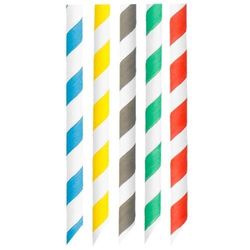 Paille biseautée multicolores en papier pour bubble tea  x 50