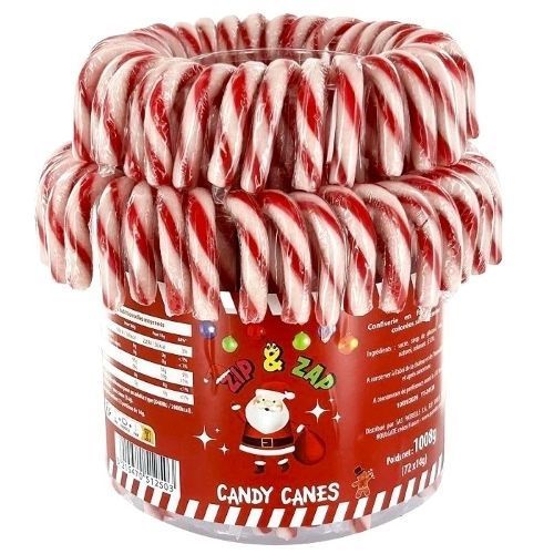 Zip&Zap Candy Canes de Noël en tubo de 72 unités