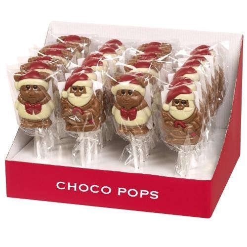 Hamlet Présentoir de 28 sucettes en chocolat au lait de 30g Père-Noël & Rudolph