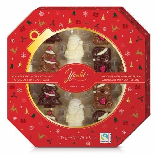 Hamlet Carton de 12 boites BOULE DE NOËL 195g de chocolats au praliné