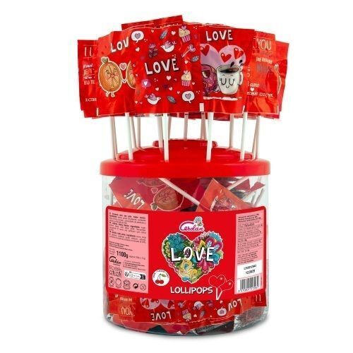 Cerdán TUBO de 60 sucettes LOVE Lollipops