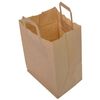 Sac Traiteur 26 + 17 x 26 cm en kraft brun avec poignée plate x 250