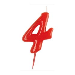 Carton de 12 bougies COMIC chiffre 4