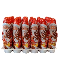 Jacquot Carton De 160 Peres Noel En Chocolat Au Lait De 25 G 10 Cm Avec