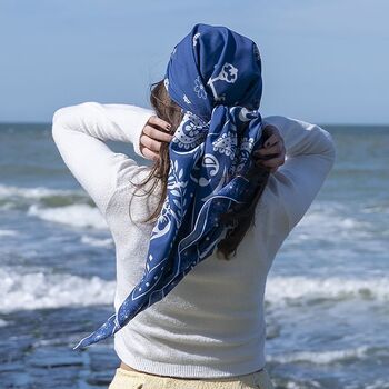 Foulard "Jaya" bleu nautique