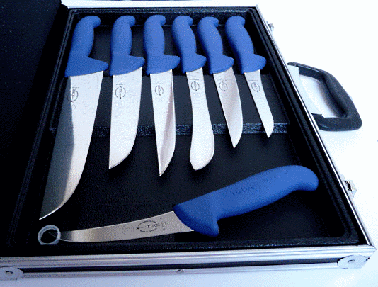 Magnetic Butchers case with 7 Dick knives