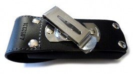 Etui Victorinox pour couteau suisse en cuir noir avec clip pivotant 4.0523.31