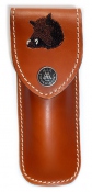 Etui de couteau en cuir Max Capdebarthes broderie sanglier