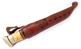 Wood Jewel Rainbow hunting knife