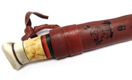 Wood Jewel Rainbow hunting knife