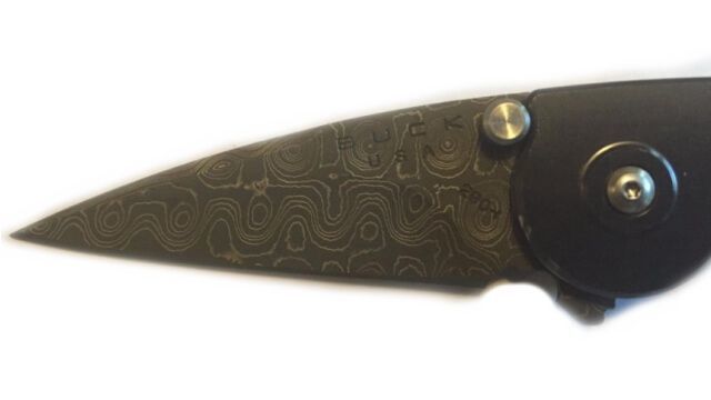Buck Rush Teardrop Damast faltbares Sammlermesser