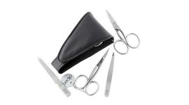6879R.cognac Manicure bag 4 pieces Alpen "antique line