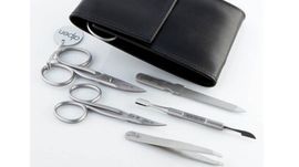 6912R.Black Manicure bag 5 pieces Alpen "antique line