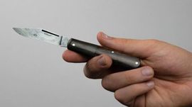 Böker Solingen Barlow Integral Leopard Damascus folding knife